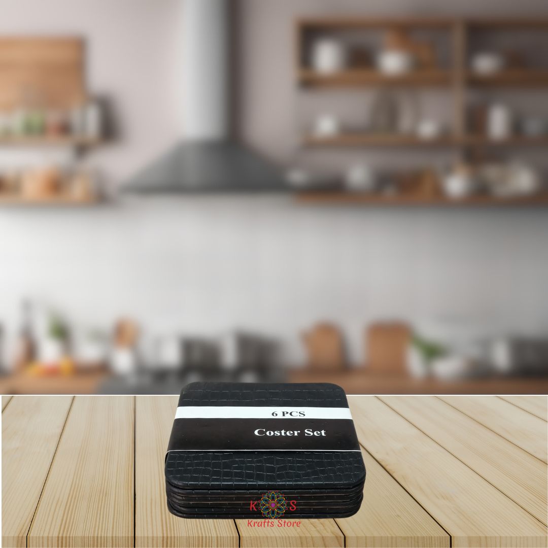 Tea Coasters - Pack of 6 ( Black Square )