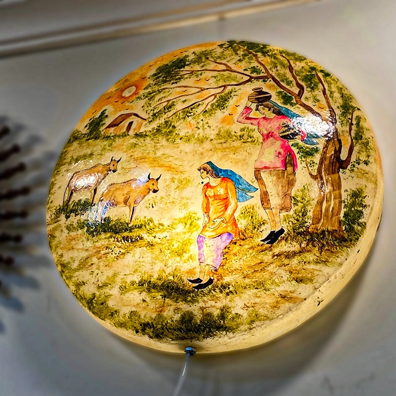 Village Painting Wall Lamp