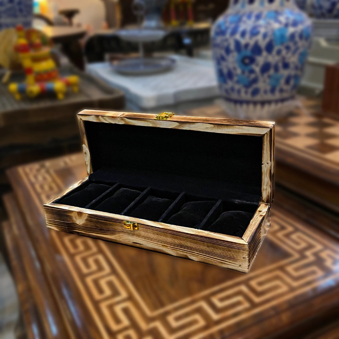 Antique Wooden Watch Box for 5 Watches