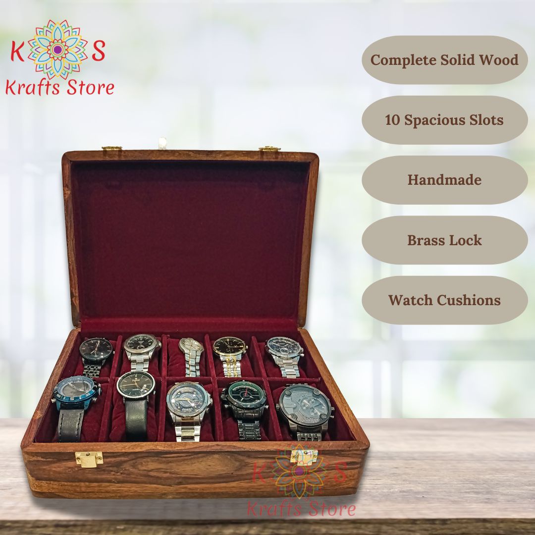 Watch box for 10 Watches (With Name Engraving)