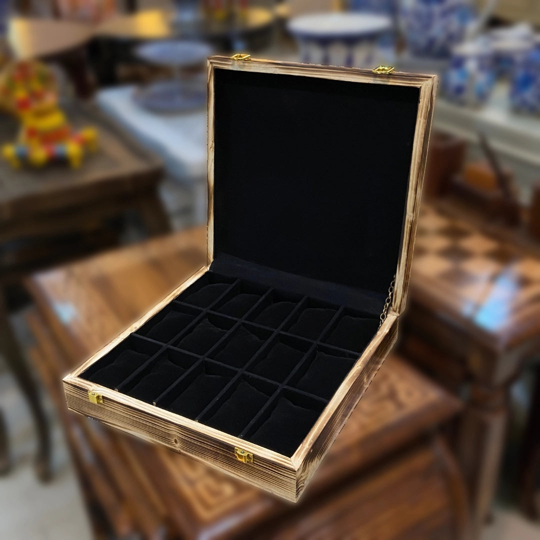 Antique Wooden Watch Box for 15 Watches