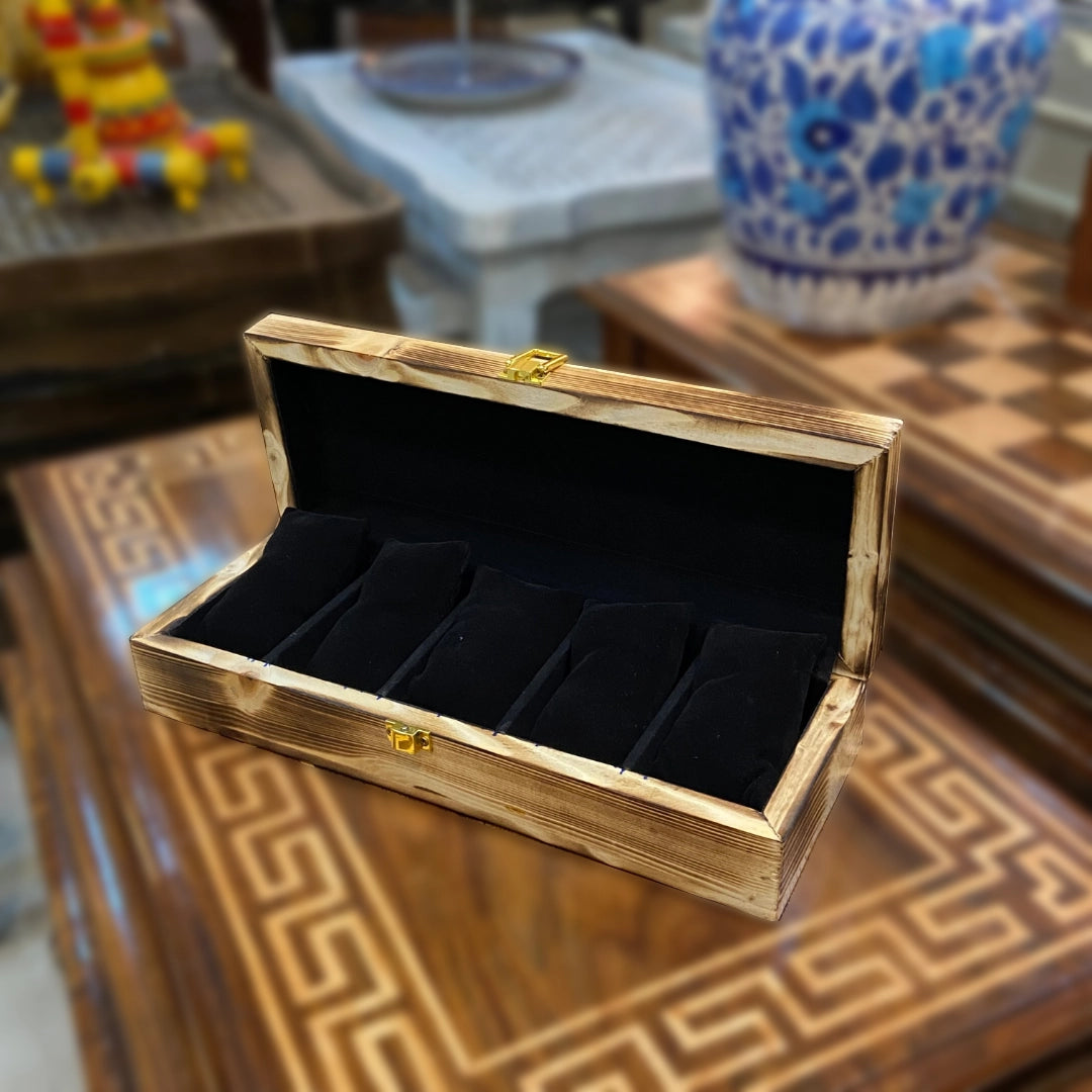 Antique Wooden Watch Box for 5 Watches