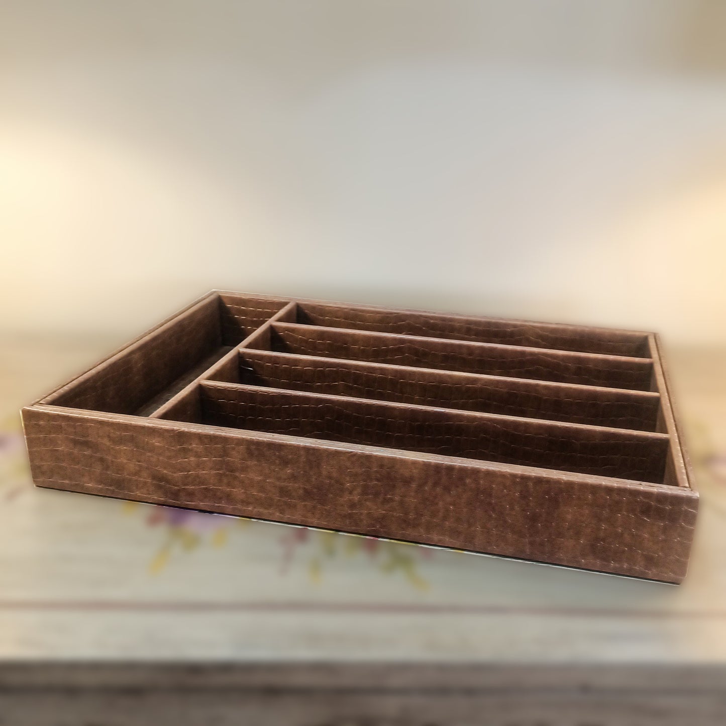 Drawer Organizers, Cutlery Flatware Organizer with Drawers (Brown)