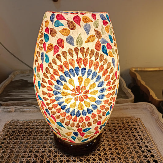 Floral Art Painted Camel Skin Table Lamp