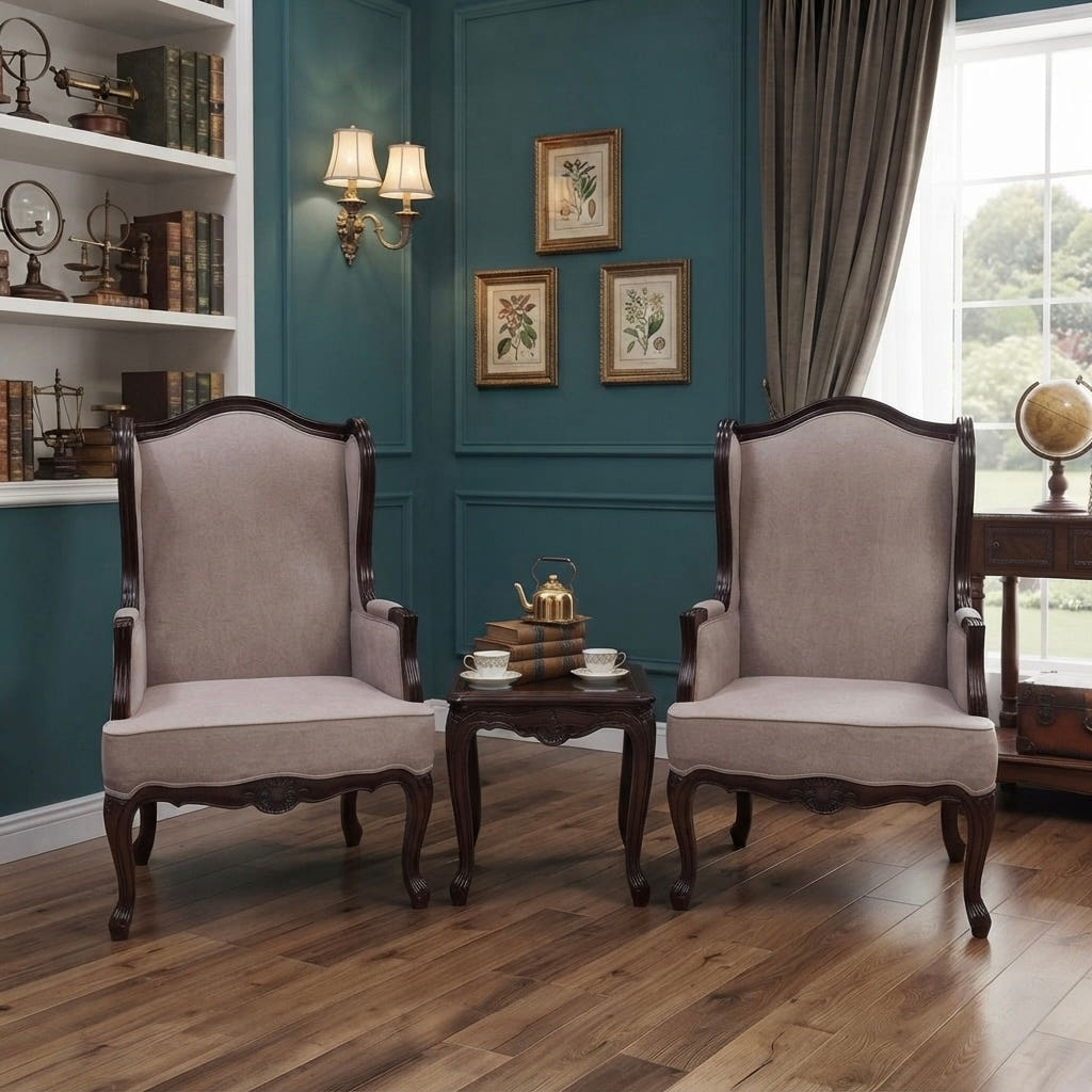 Luxury Wingback Chair Set
