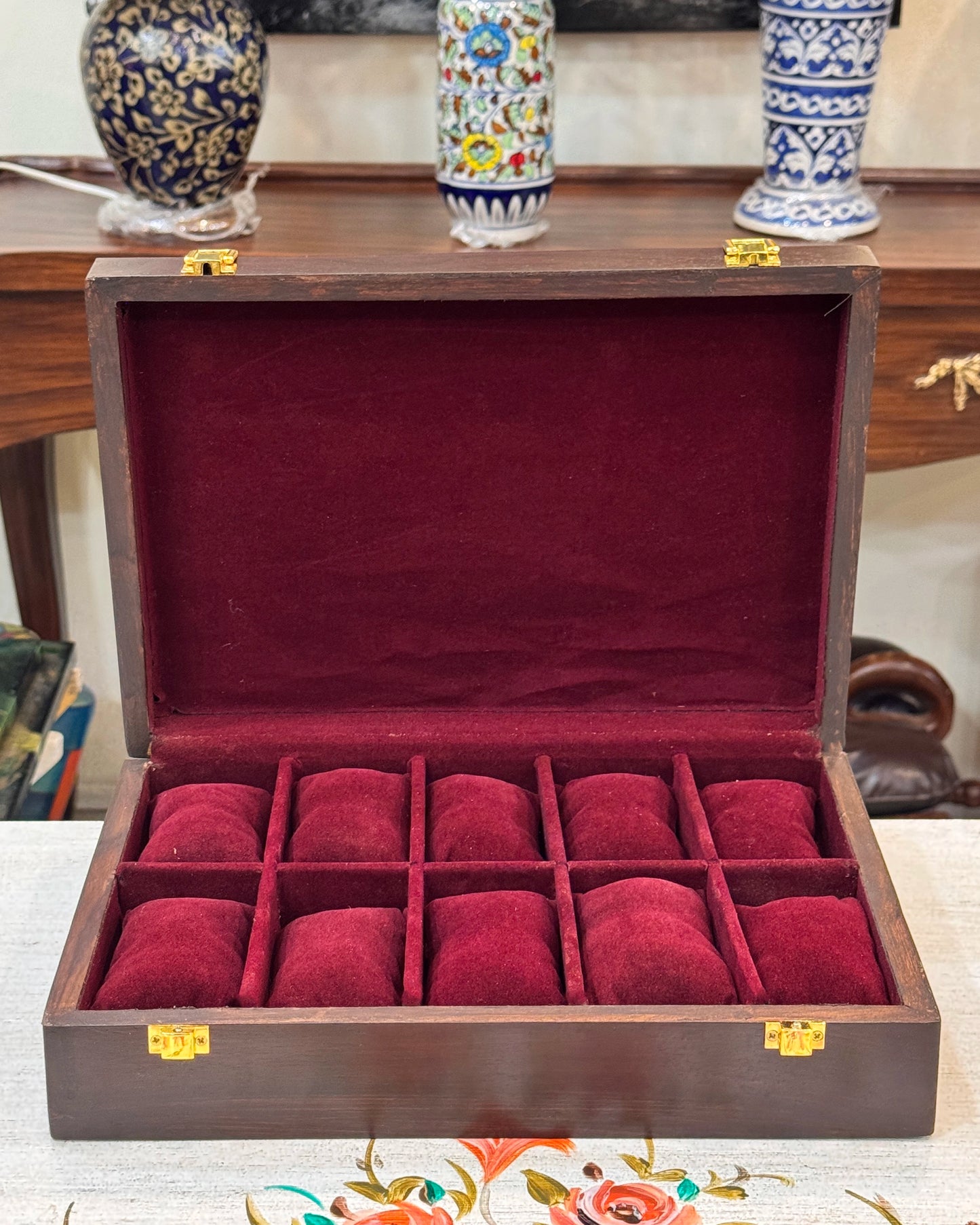Premium Watch Box for 10 Watches | Wood Top