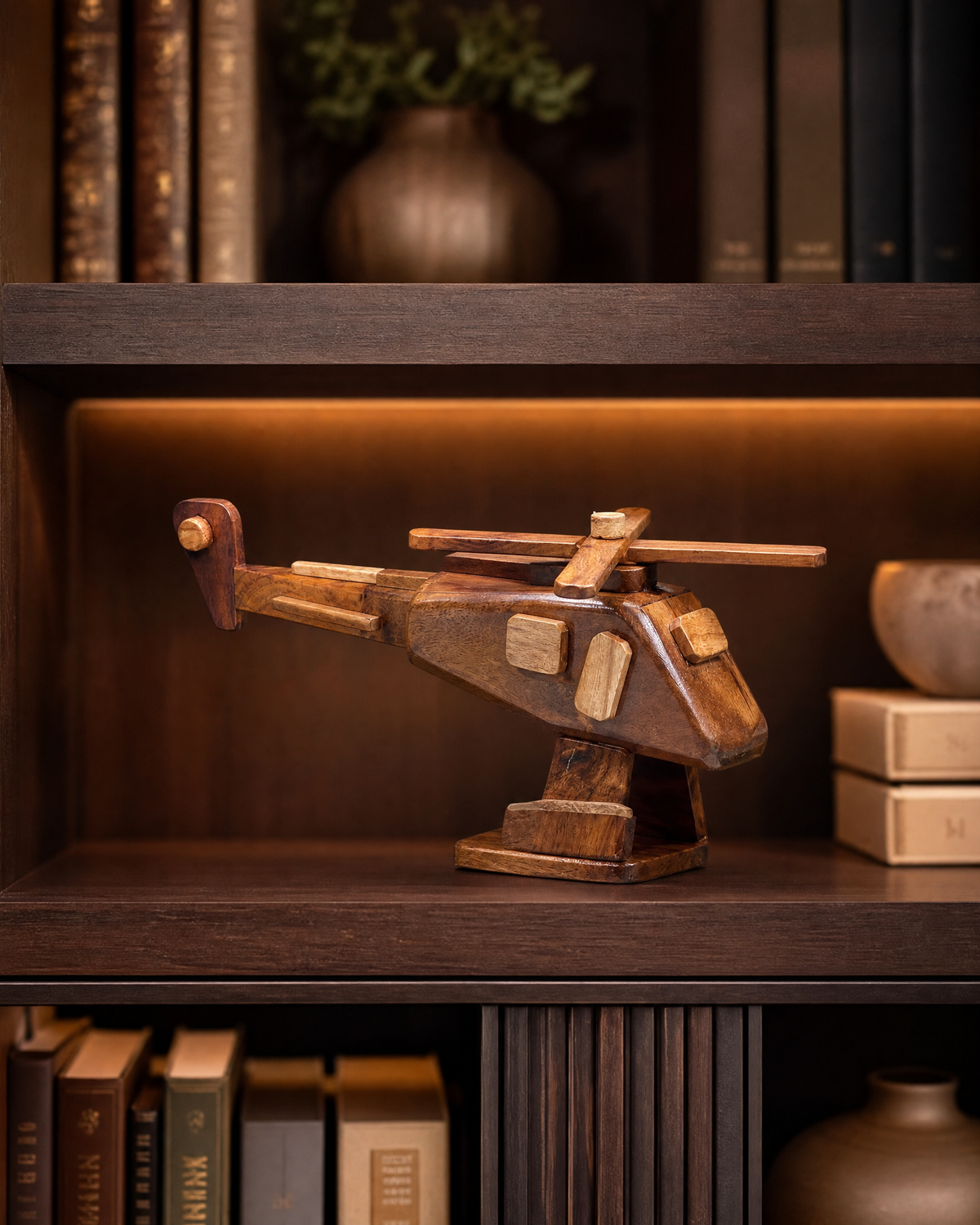 Wooden Miniature Toy Helicopter