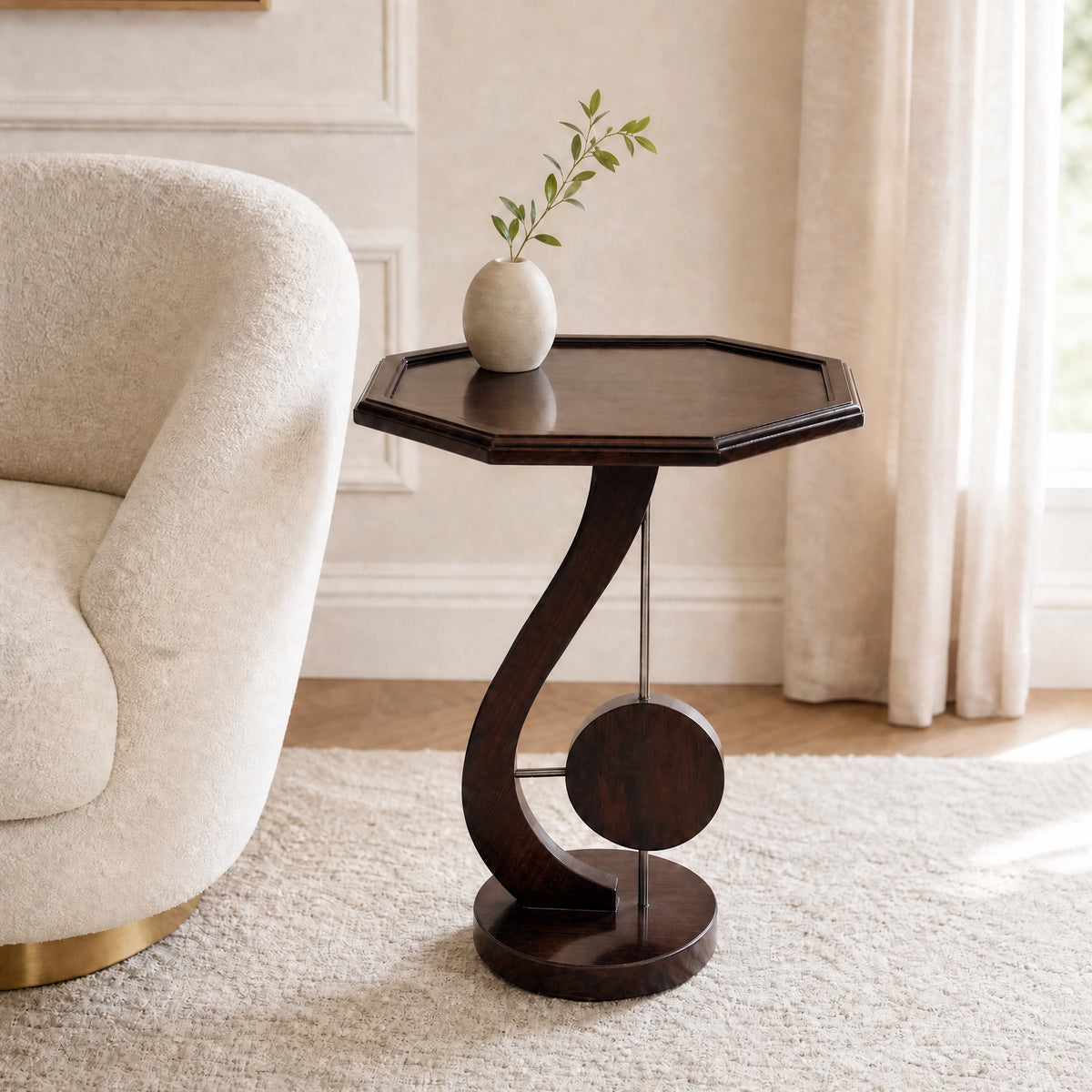 Luxury Solid Sheesham Wood Coffee Table | Octagon Shape