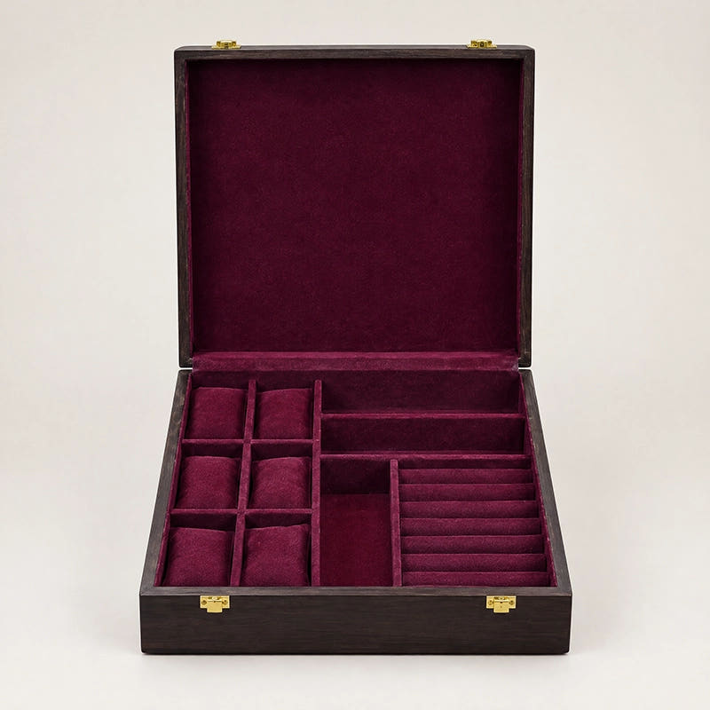 Premium 3-in-1 Organizer | Watches | Glasses | Rings | Wood Top