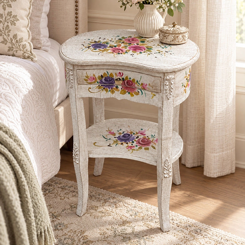 Hand Painted Side Table Kidney Style