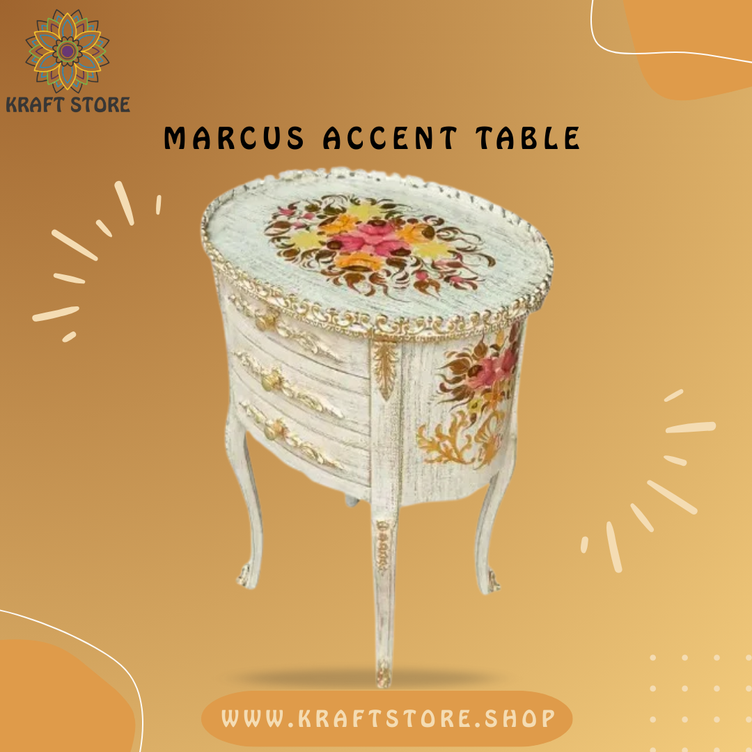Hand Painted Side Table, Hand Painted Corner Table