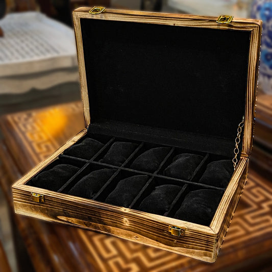Antique Wooden Watch Box for 10 Watches