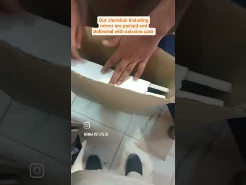 Chinioti Jharoka with mirror Natural polish