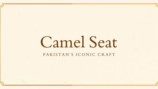 Camel seat blog header for Kraft Store, Pakistan's iconic camel leather furniture craft