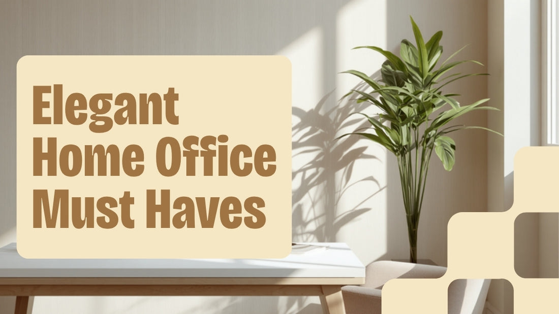 Office must haves blog header for Kraft Store, elegant Pakistani home office desk accessories