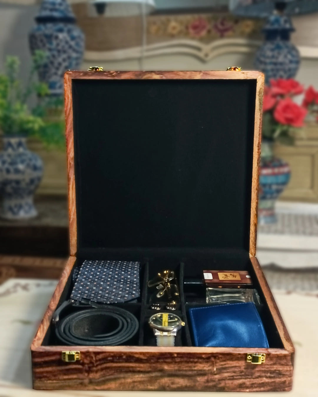 Premium Gift Box for Men, Sheesham wood, front view