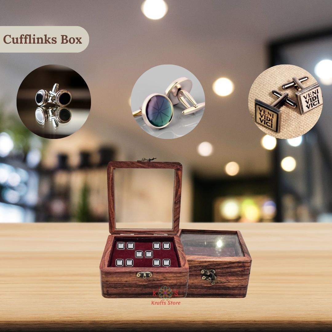 Cufflinks Box With Glass Lid