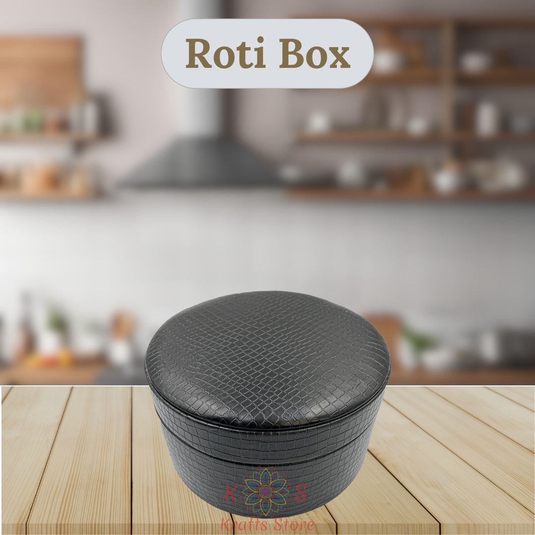 3 pc Trays Set | Roti Box | 6 pc Coasters Set ( Black )