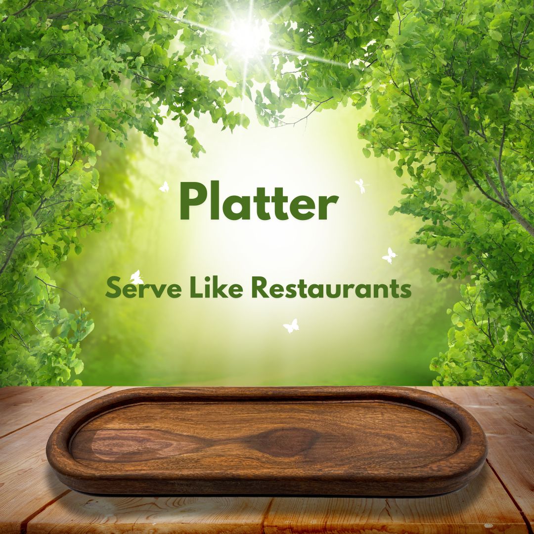 Serving Platter, Single Piece Sheesham Wood, detail shot