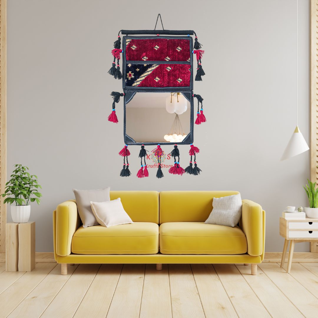 Balochi Portrait Wall Hanging With Mirror