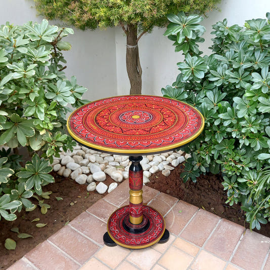 Coffee Table with Naqashi Art Work, Style 1, front view