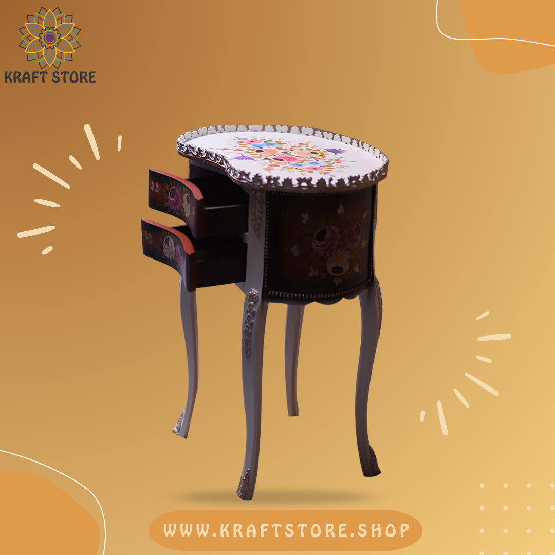 Dimens Accent Table, hand-painted, detail view 1