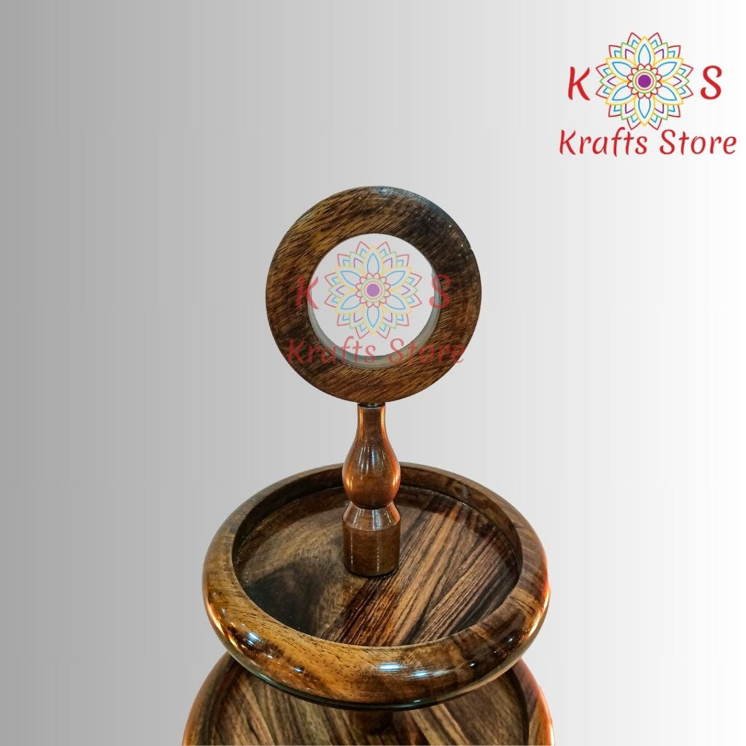 3-Tier Dessert Serving Stand, Sheesham Wood, variant 2, side view