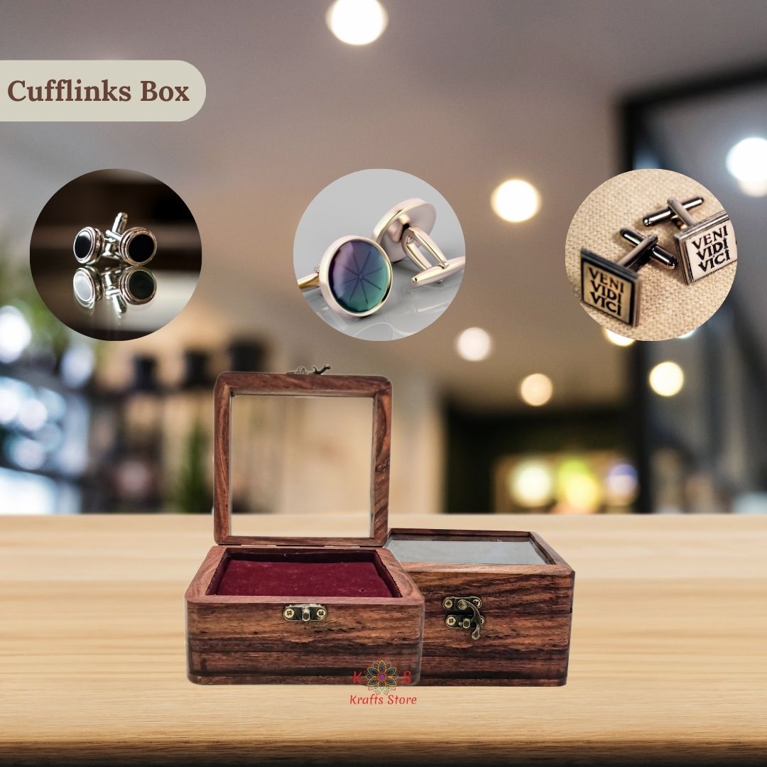 Cufflinks Box With Glass Lid