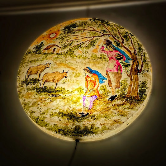 Village Painting Wall Lamp