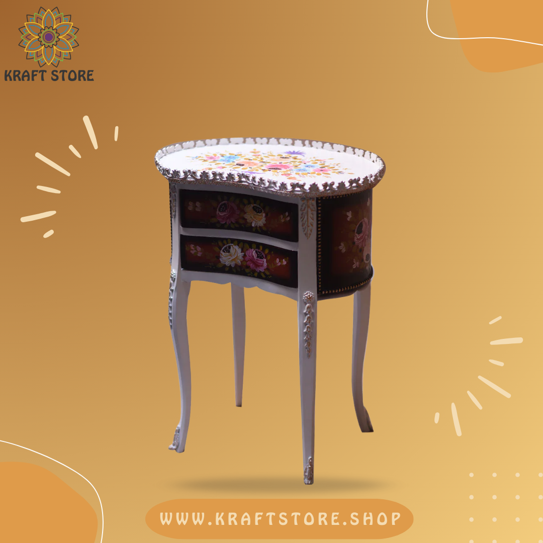 Dimens Accent Table, hand-painted, detail view 2