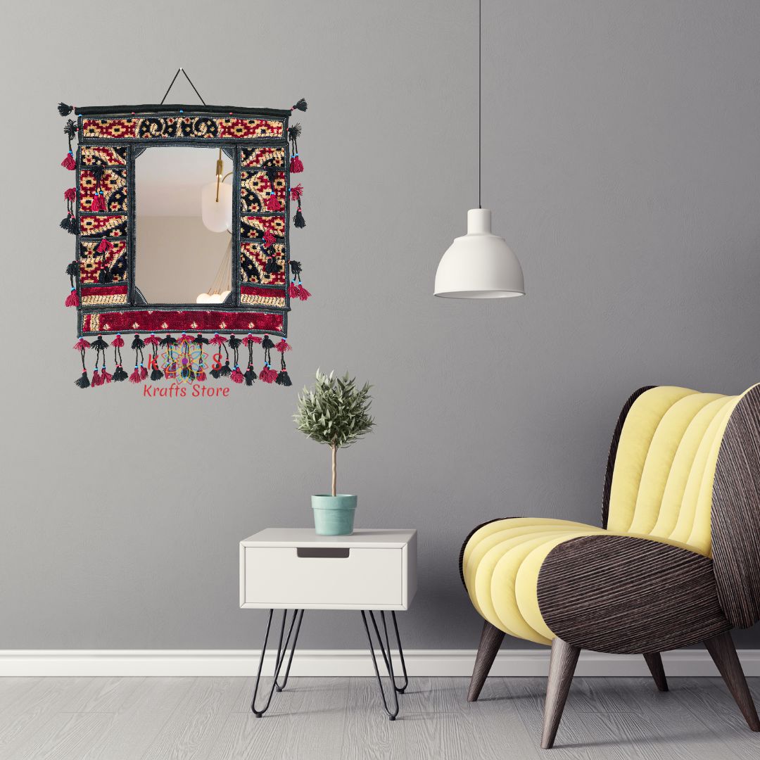 Balochi Portrait Wall Hanging With Mirror