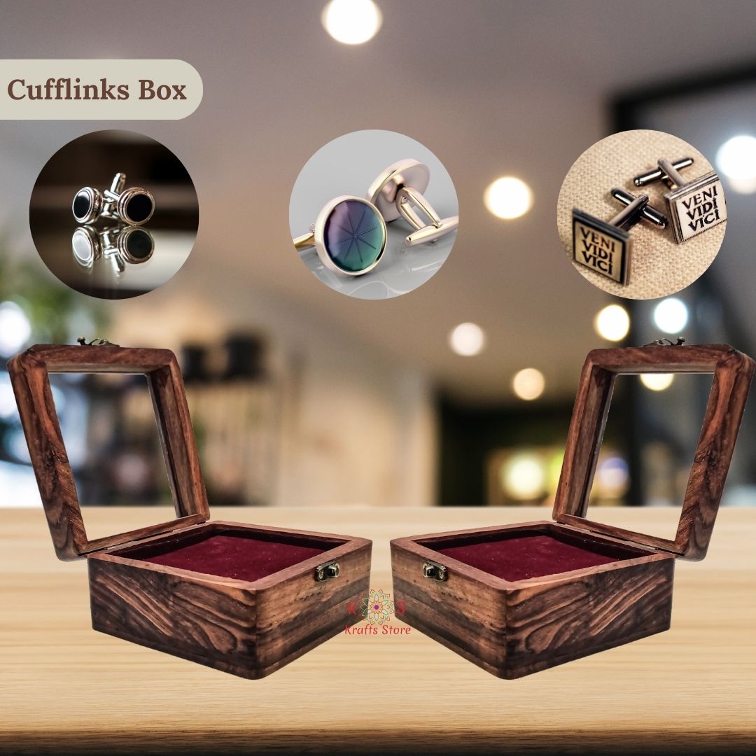 Cufflinks Box With Glass Lid