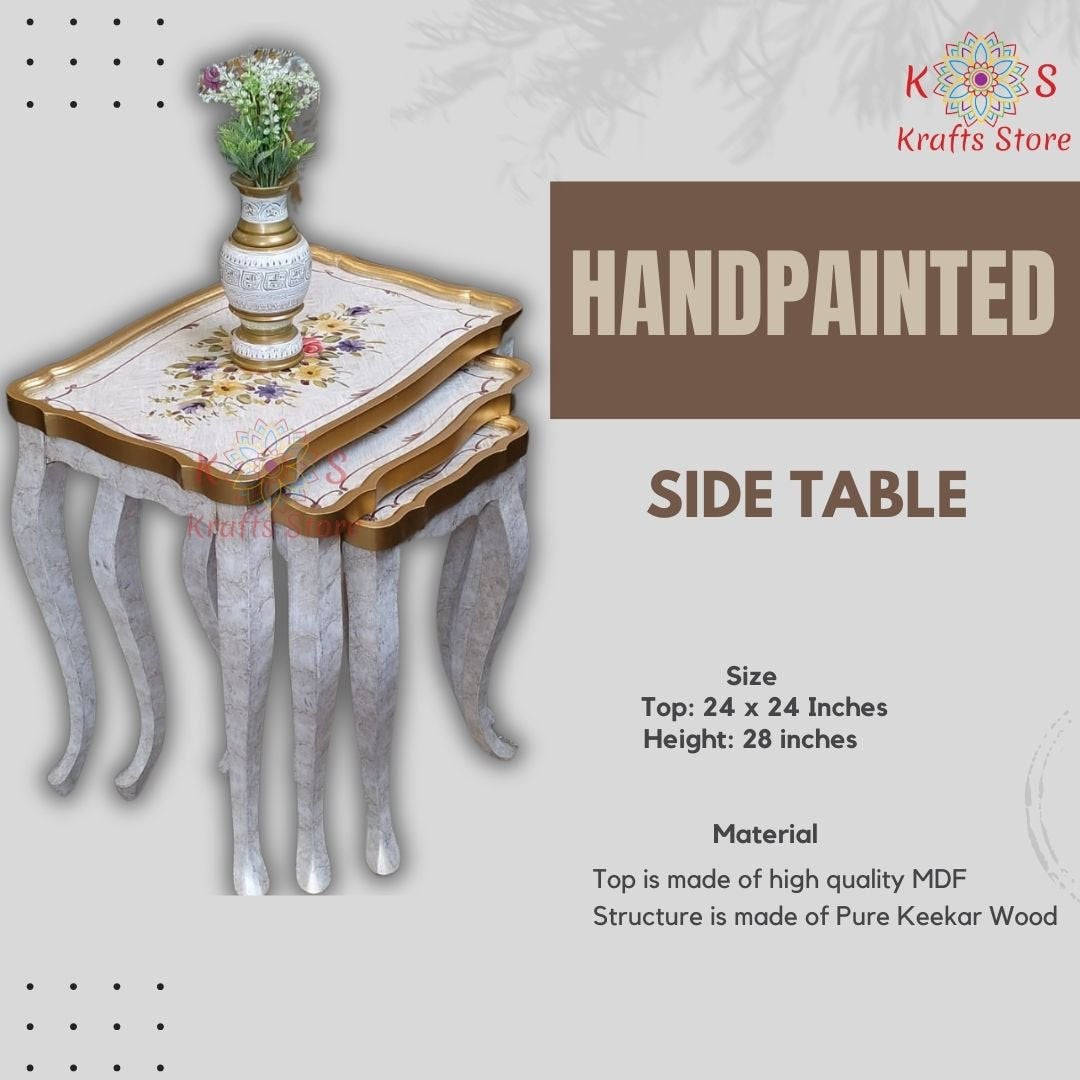 Hand-Painted Nesting Tables, Style 2, front view