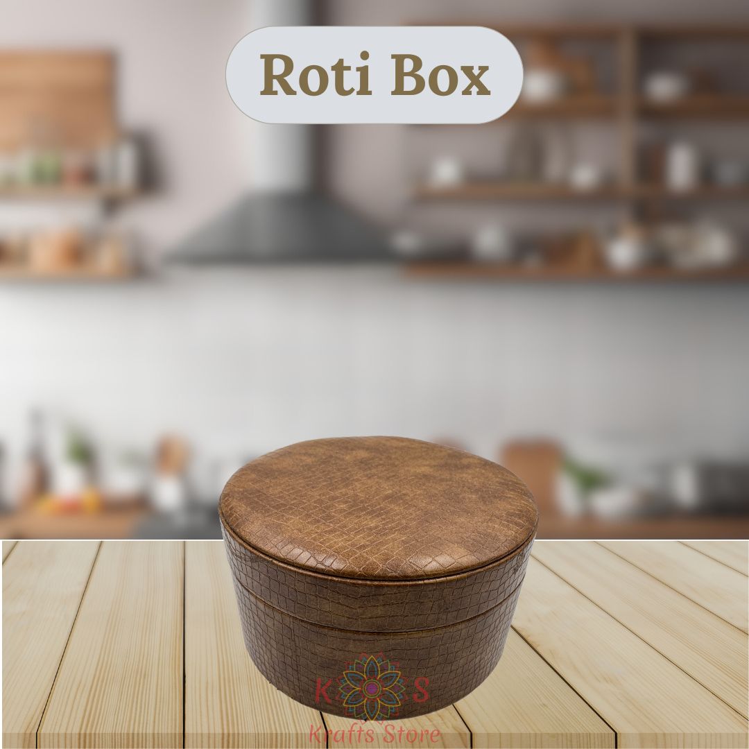 Leather Hotpot - Roti Box - Jewelry Box - Storage Box ( Camel Brown )