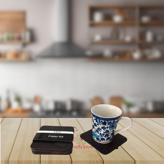 Tea Coasters, Pack of 6, Dark Chocolate Square, front view