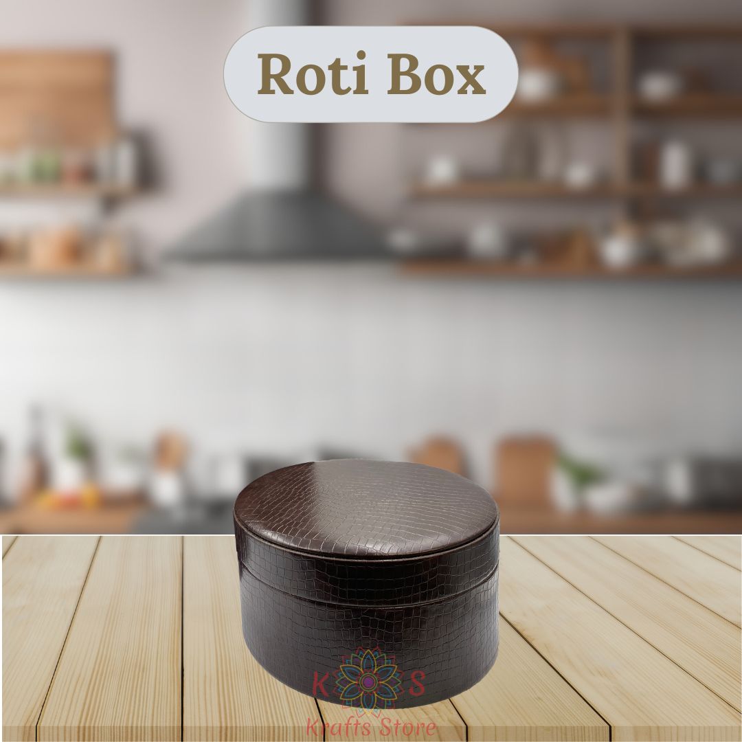 Leather Hotpot - Roti Box - Jewelry Box - Storage Box ( Dark Chocolate Brown )