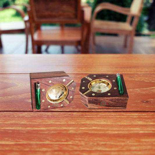 Hexagon Ash Tray with Lighter Pocket