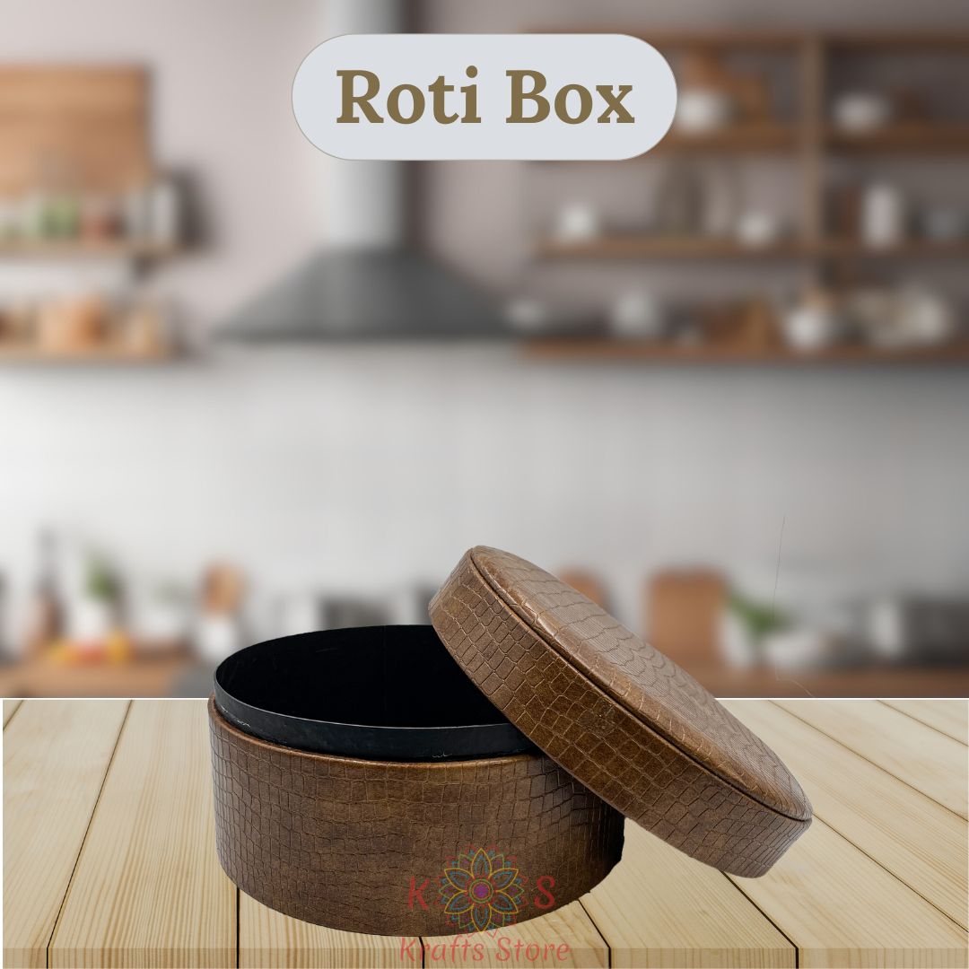 Leather Hotpot - Roti Box - Jewelry Box - Storage Box ( Camel Brown )