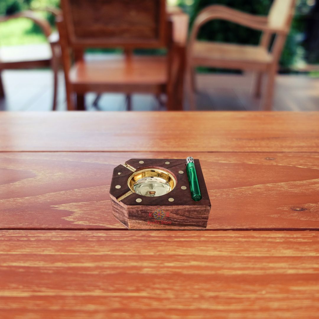 Hexagon Ash Tray with Lighter Pocket