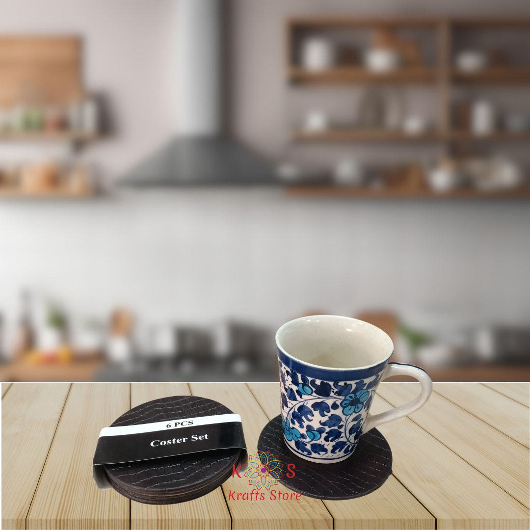 Tea Coasters, Pack of 6, Dark Chocolate Round, front view