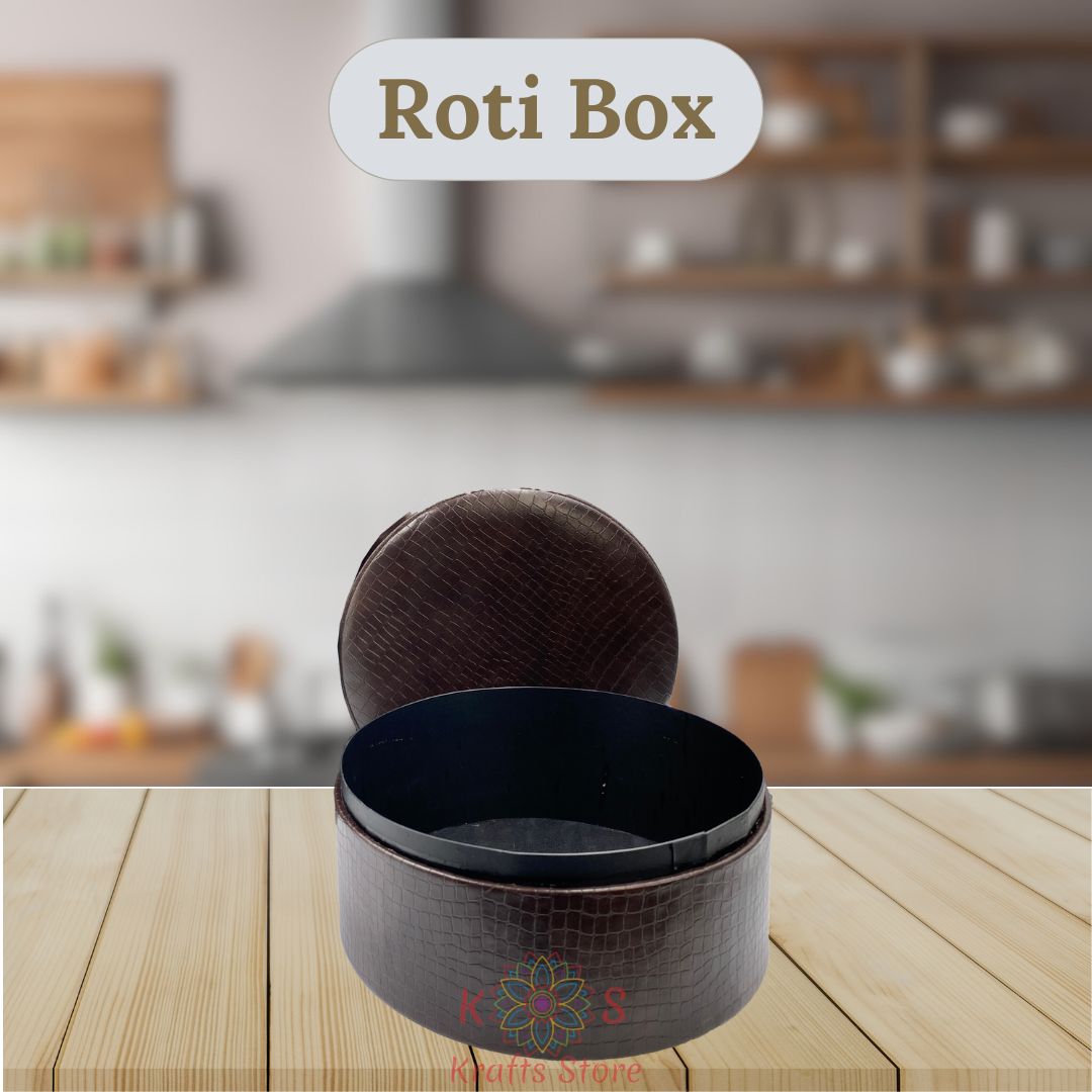 Leather Hotpot - Roti Box - Jewelry Box - Storage Box ( Dark Chocolate Brown )