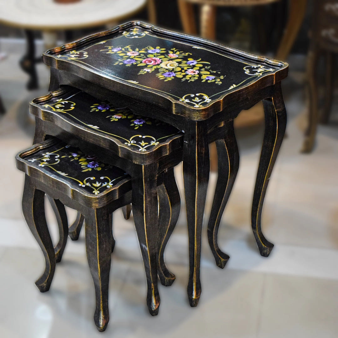 Hand-Painted Nesting Tables, Style 1, front view