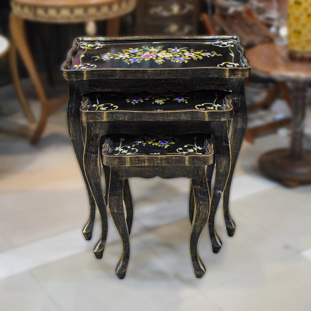 Hand-Painted Nesting Tables, Style 1, detail shot