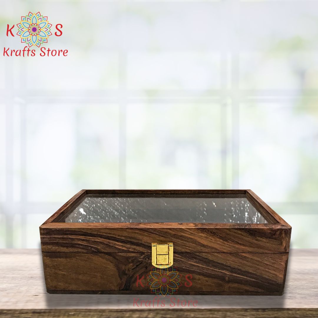 Cufflinks Box Large With Glass Lid