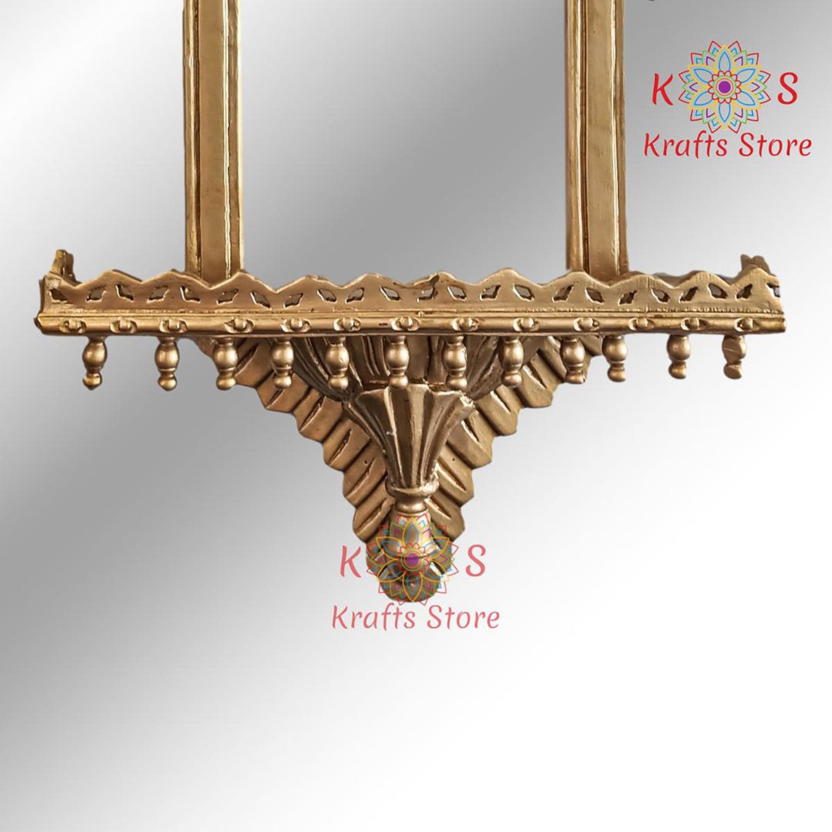 Chinioti Jharoka with Mirror, Golden Deco, side view