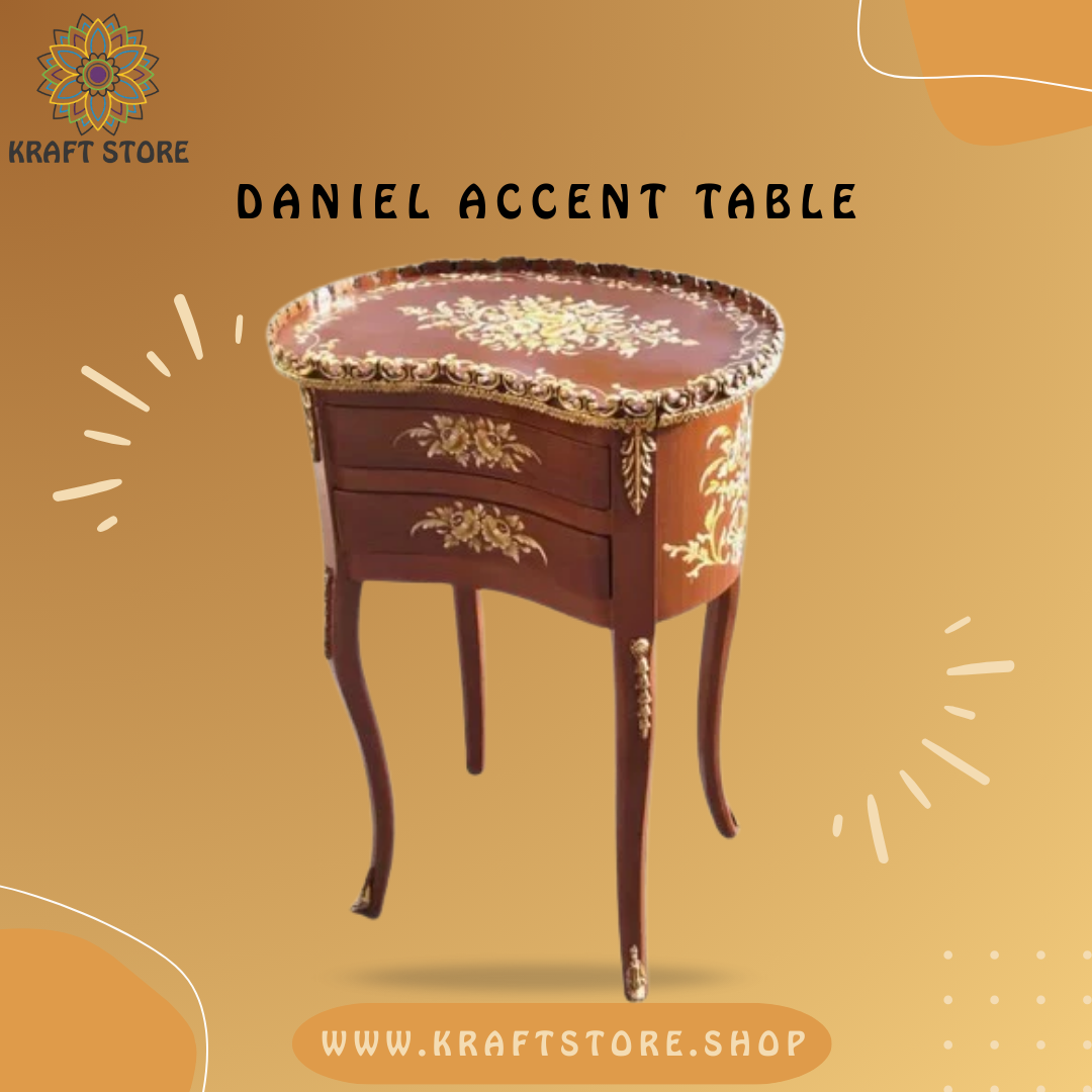 Daniel Accent Table, Hand Painted, front view