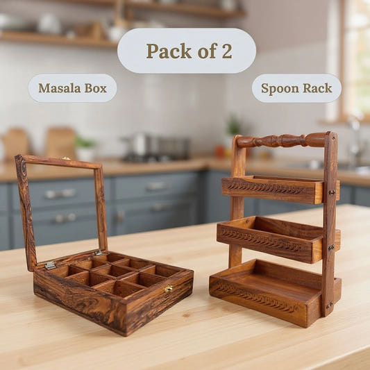Combo Spoon Rack and Masala Box, front view