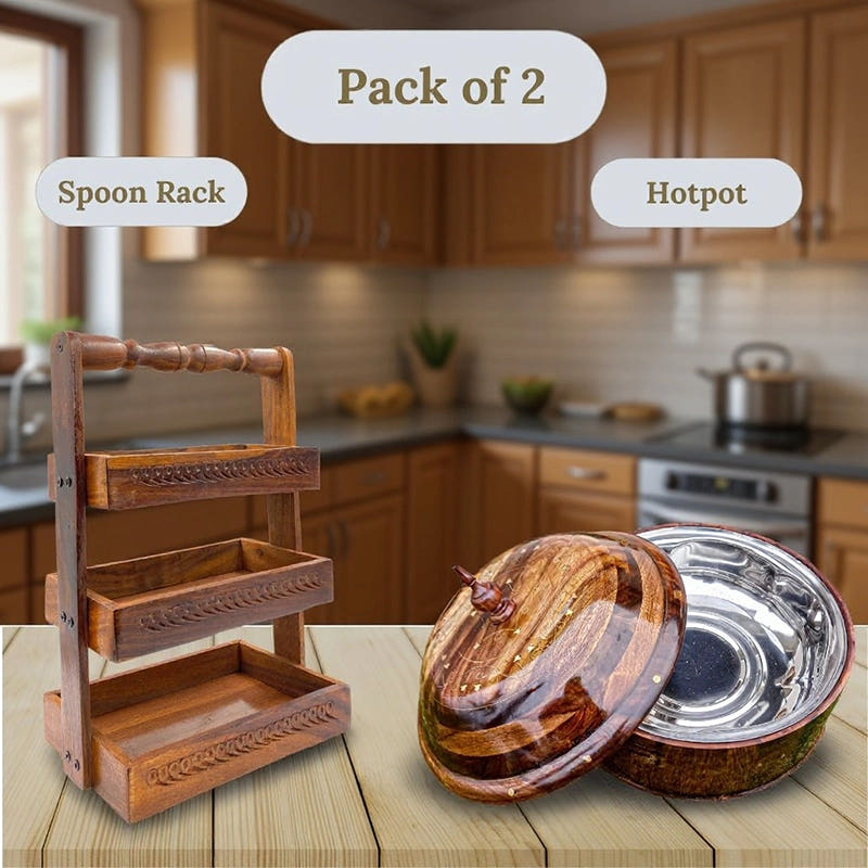 Combo Spoon Rack and Hotpot with Steel Bowl, front view