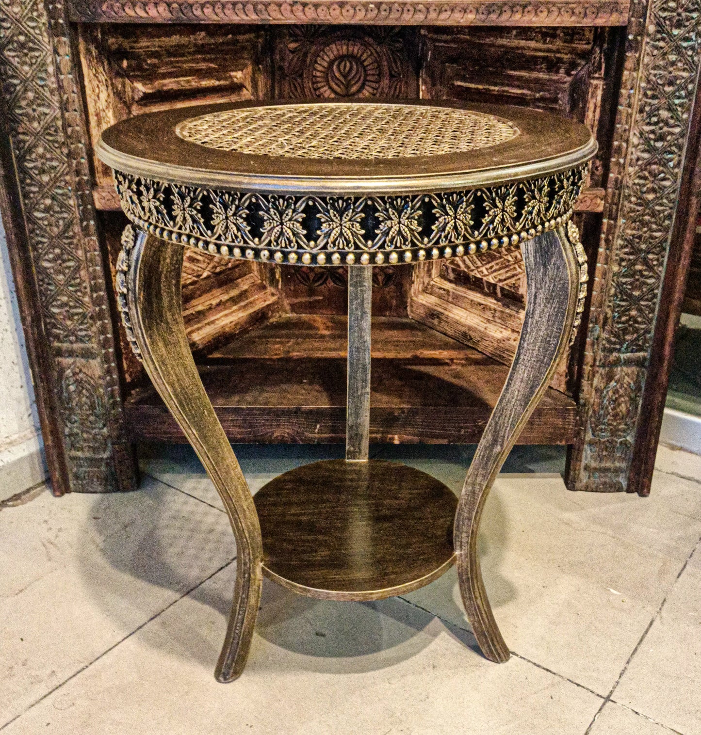 Corner / Side Table with Cane Work