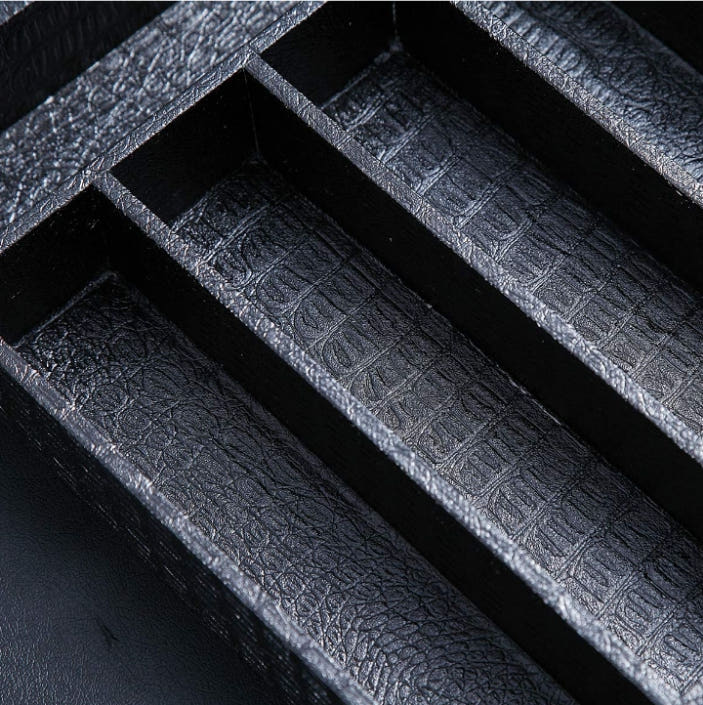 Cutlery and Drawer Organizer, Leatherite, open view